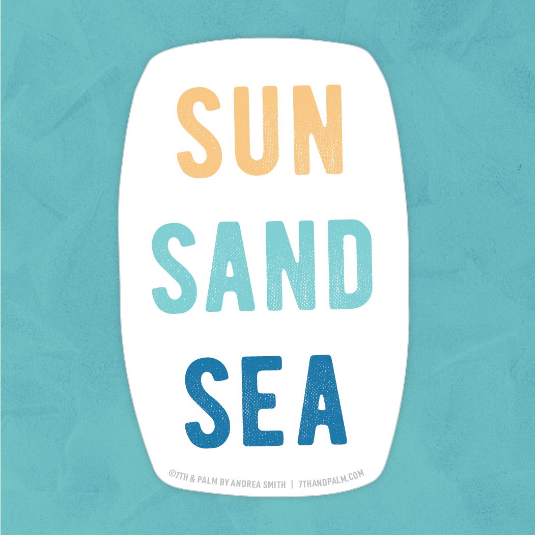 Sun Sand Sea Sticker