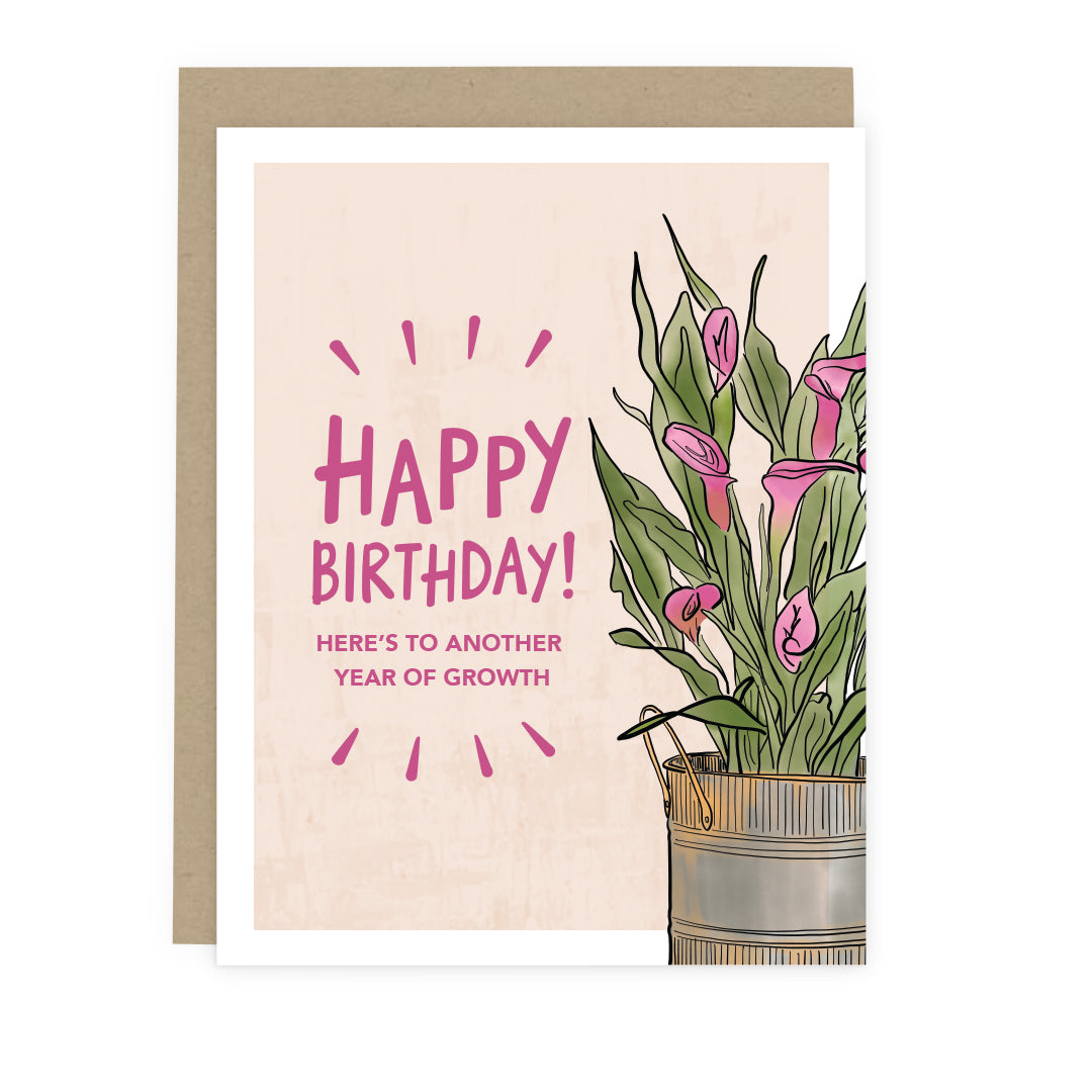 happy birthday white lilies Calla Lilies Birthday Card