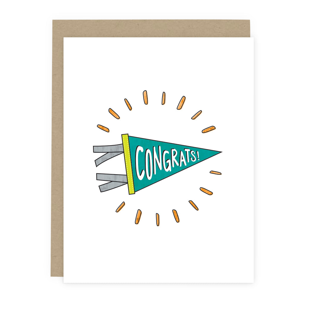 Congrats Pennant Flag Card