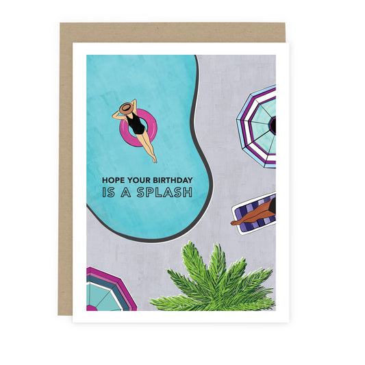 Pool Splash Birthday Card