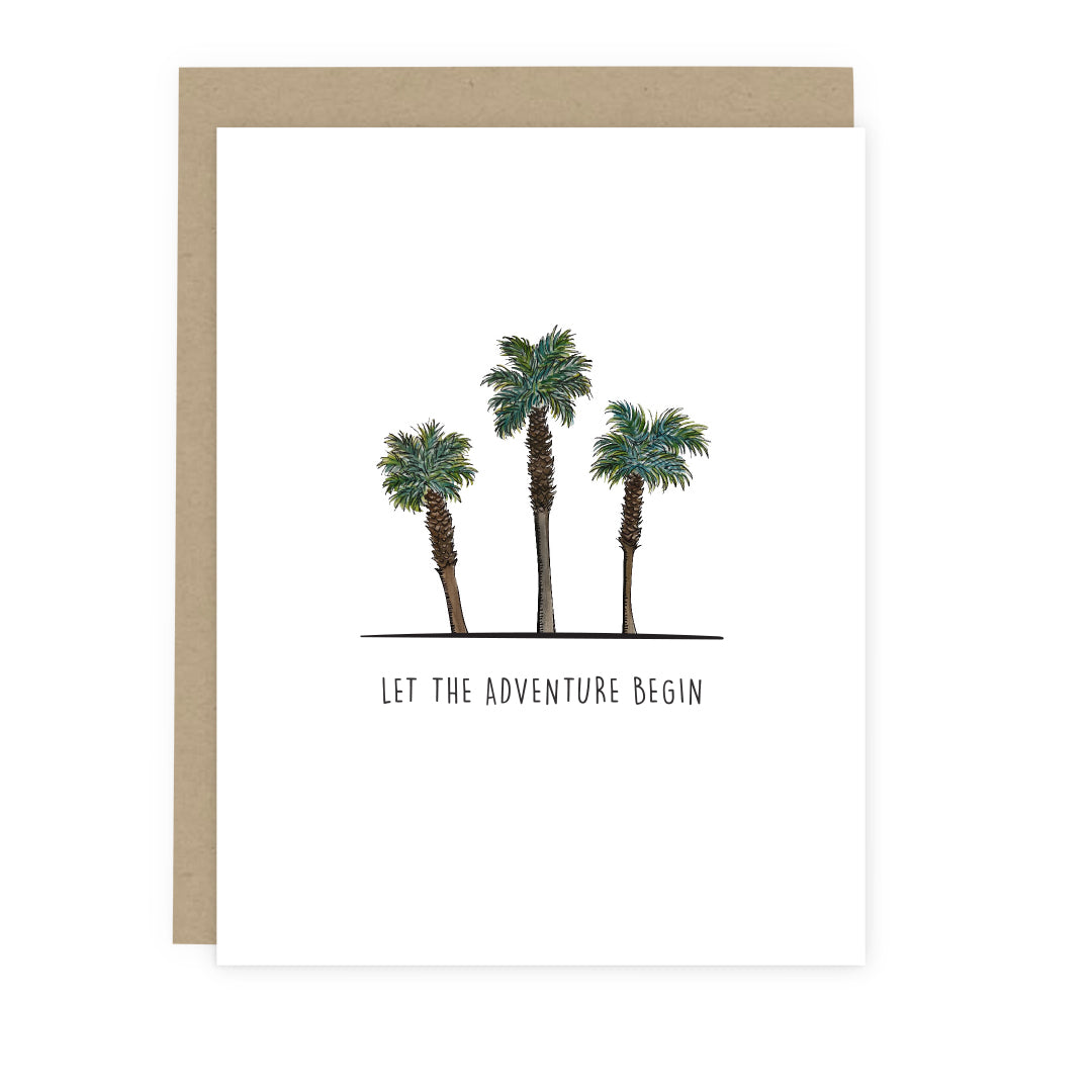 Three Palms Let the Adventure Begin Card