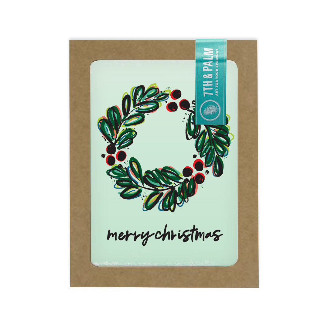 Wreath Merry Christmas Cards: Boxed Set