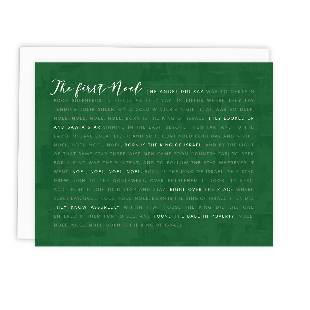 The First Noel Lyrics Christmas Cards: Boxed Set
