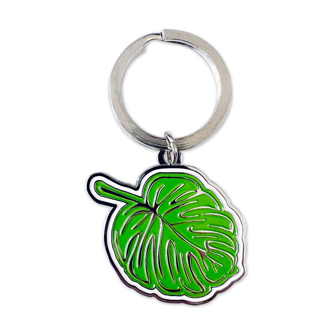 Monstera Leaf Enamel Keychain