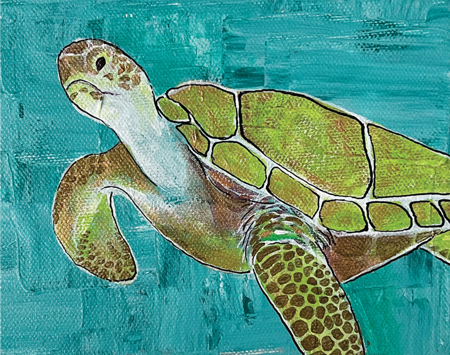 Sea Turtle Art Print, 8x10