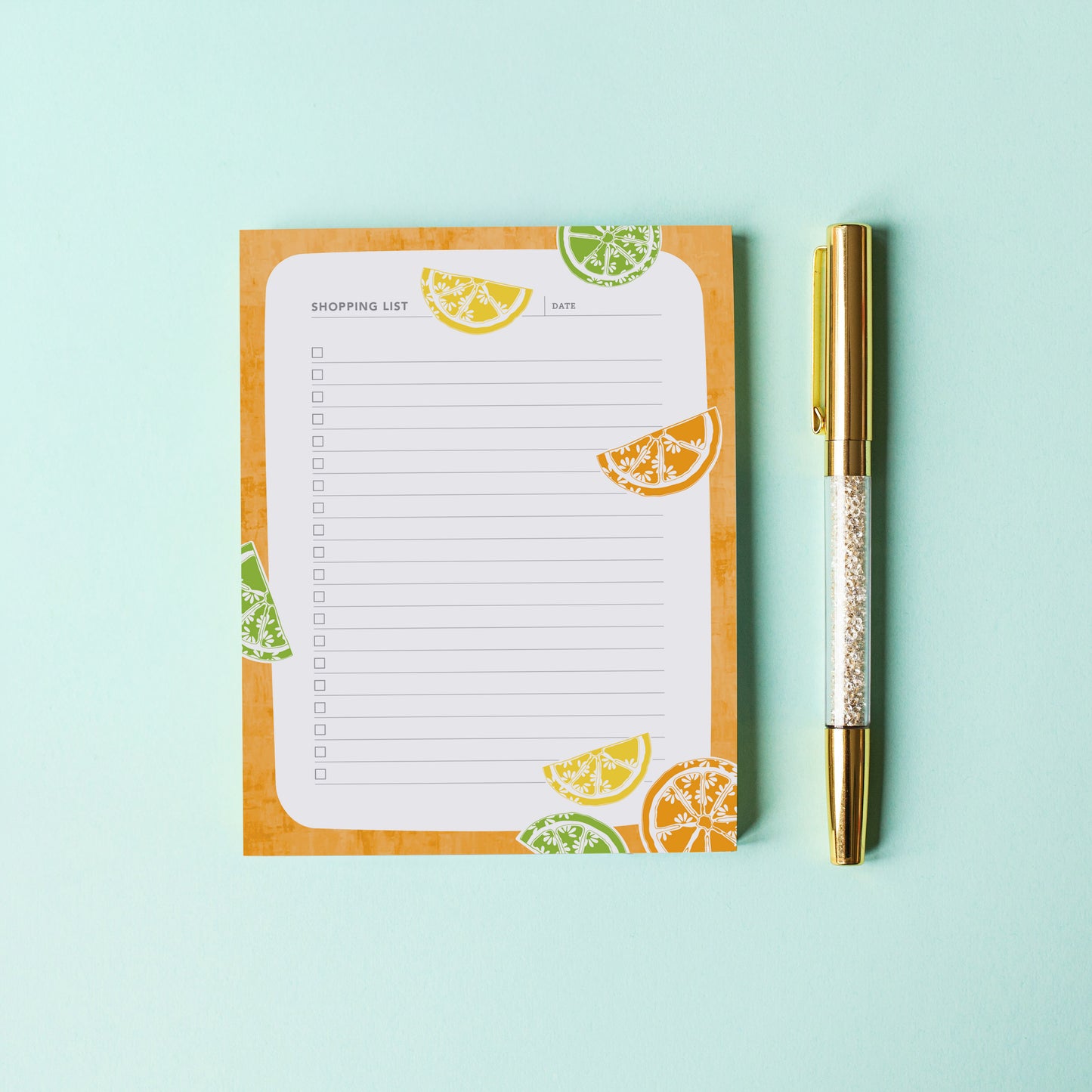 Citrus Bloom Shopping List Notepad