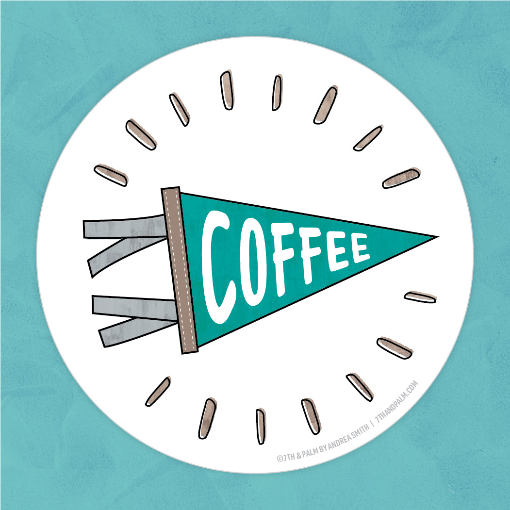 Coffee Pennant Flag Sticker