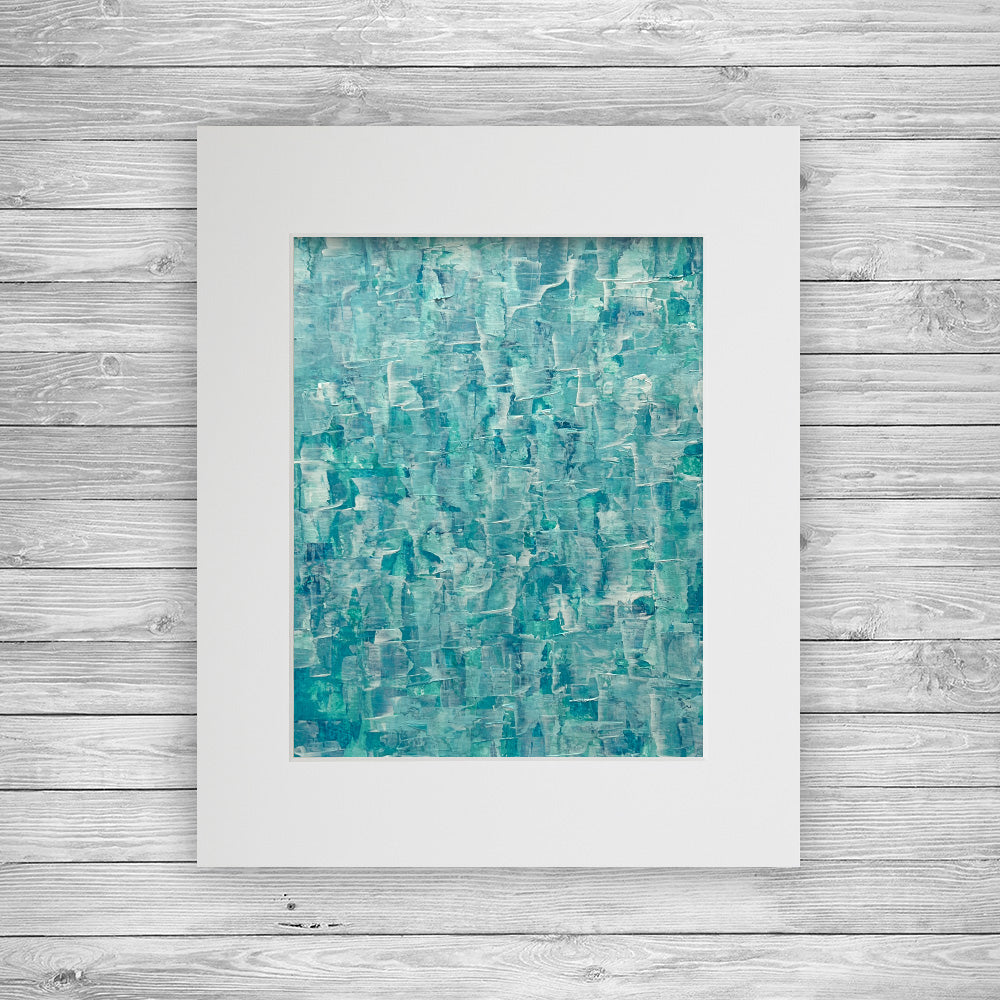 "Adrift" Matted Abstract Acrylic Painting, 8x10"