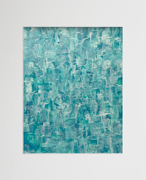 "Adrift" Matted Abstract Acrylic Painting, 8x10"