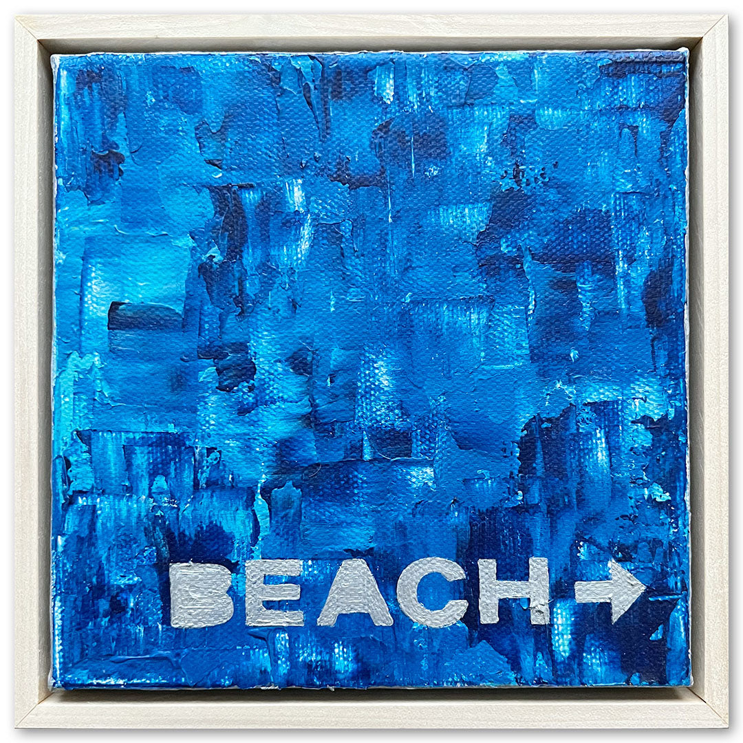 "To The Beach" Acrylic Painting, 6x6"