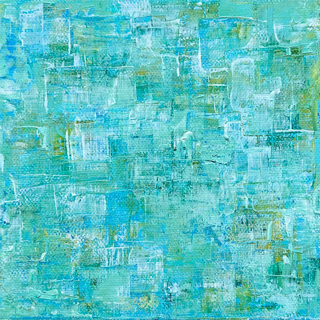 Adrift Abstract Acrylic Painting, 6x6"