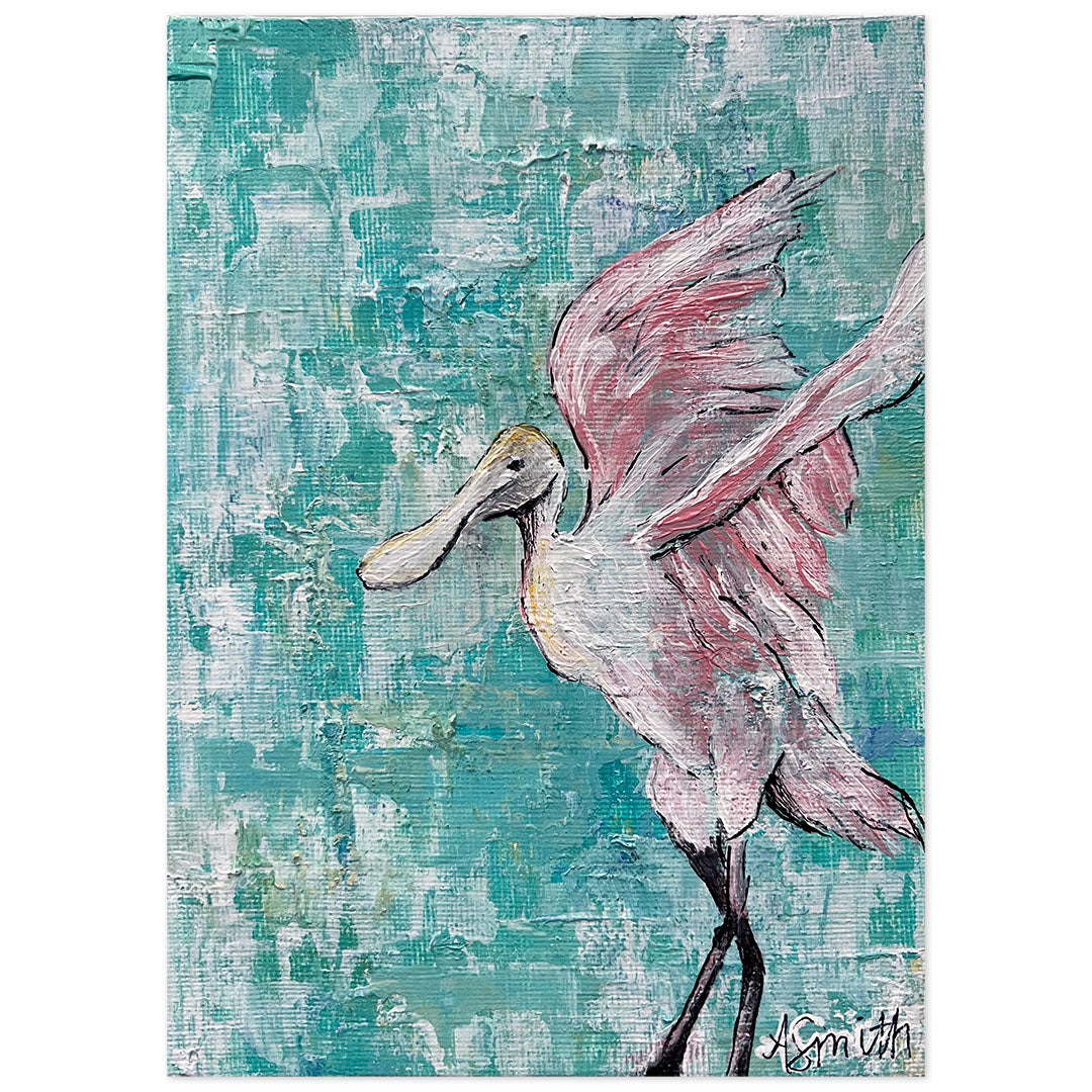 Roseate Spoonbill, 7x5"