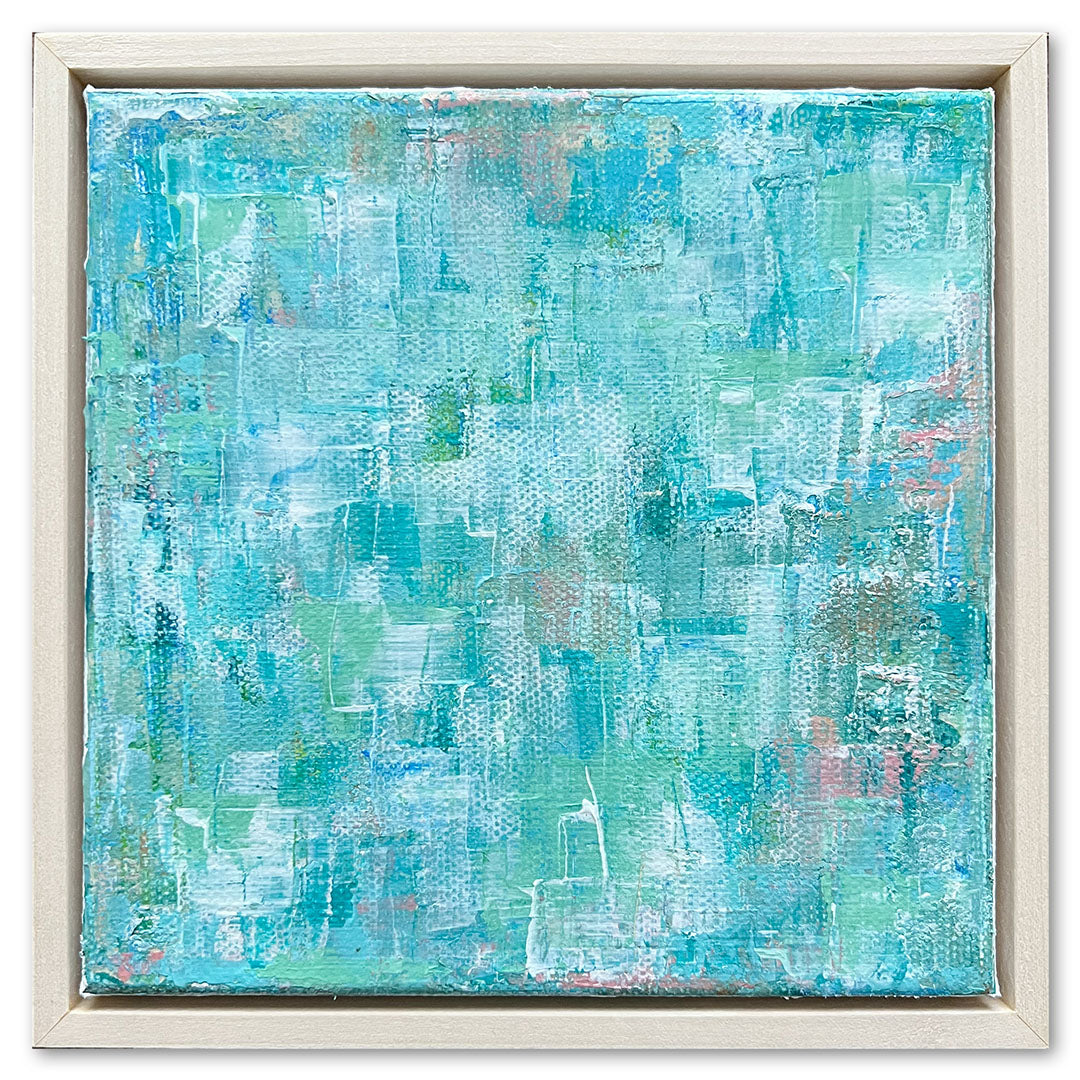 Sea Venture Abstract Acrylic Painting, 6x6"