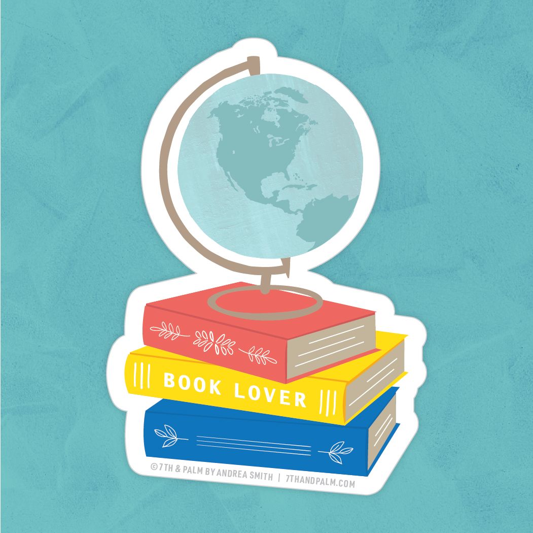 Books & Globe Sticker