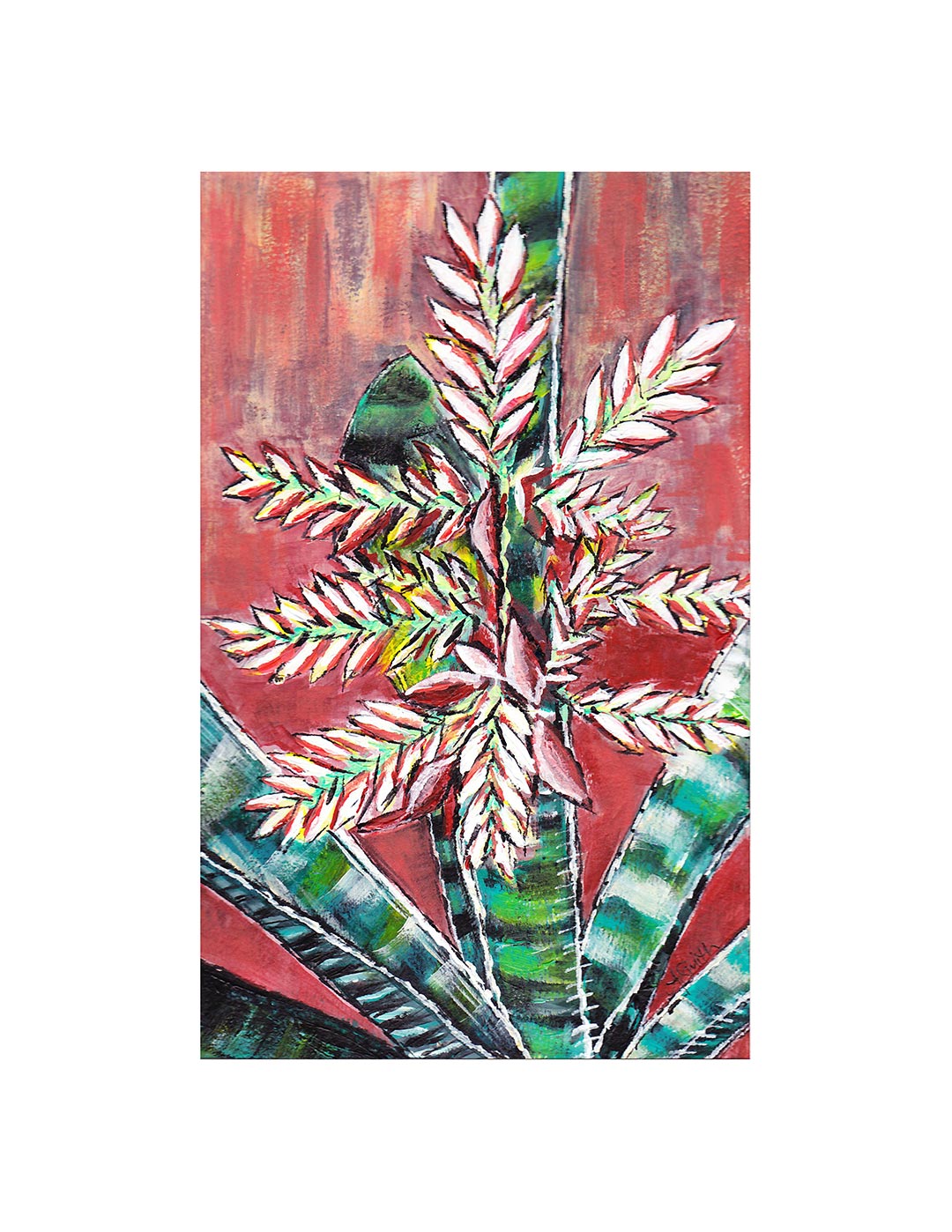 Piñuela, 5x8" Acrylic Painting - Original Art by Andrea Smith
