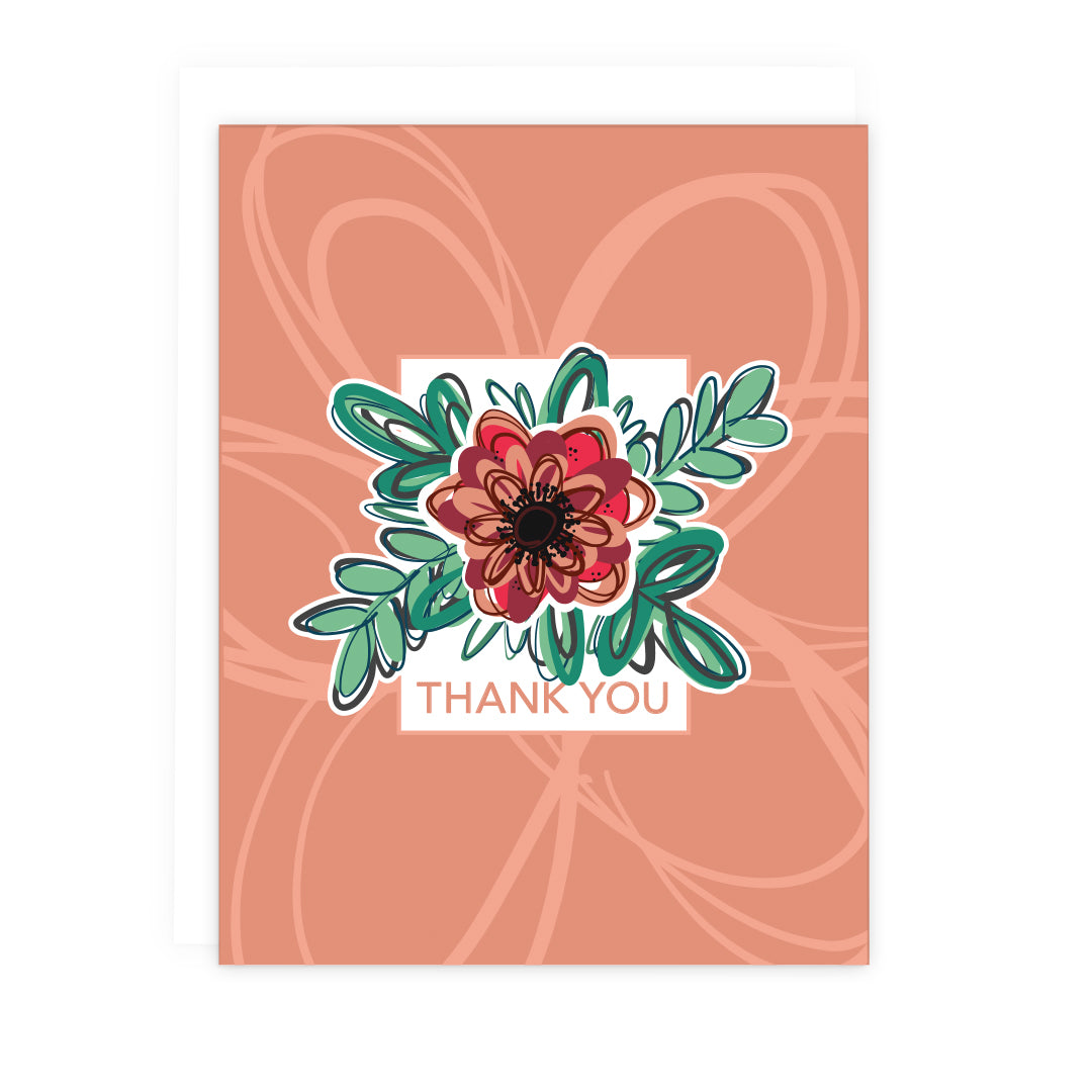 Blush Pink Floral Thank You Note Card | Luxe Stationery & Greeting Cards by 7th & Palm