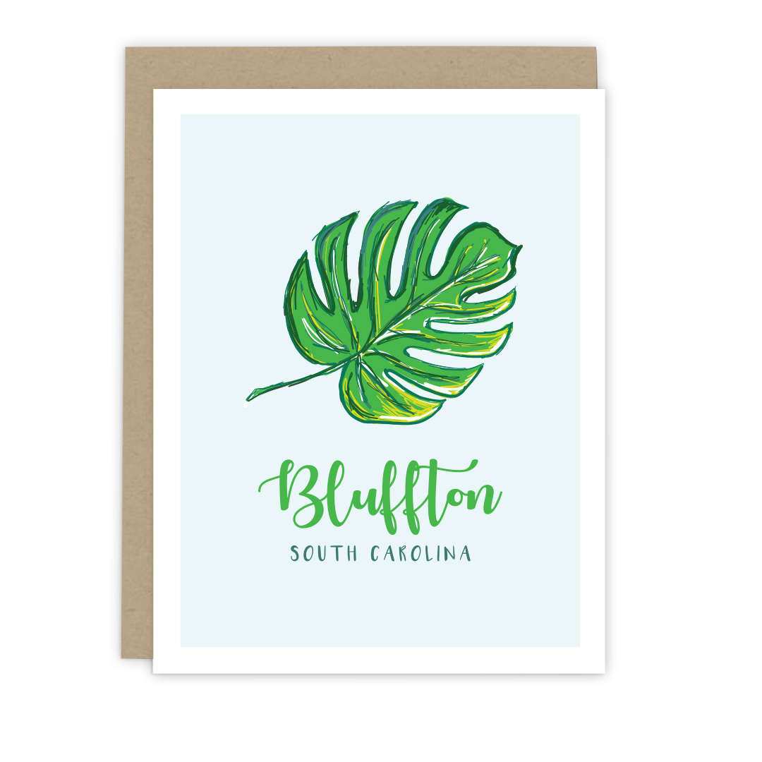 Bluffton Monstera Leaf Card