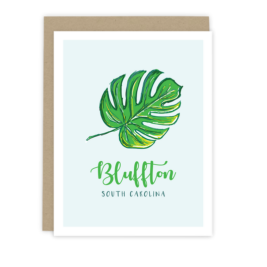 Bluffton Monstera Leaf Note Card
