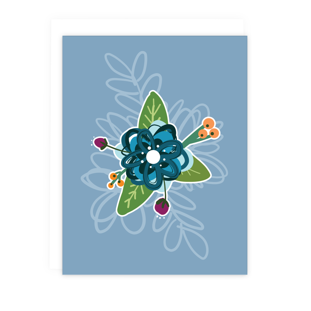 Blue Floral Card