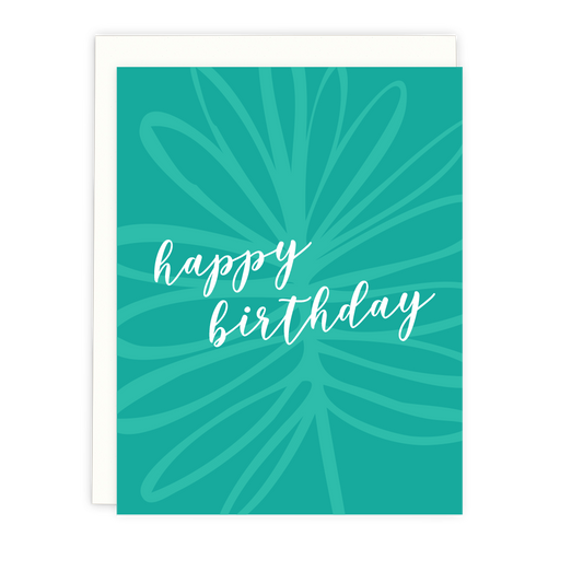 Palm Script Birthday Card