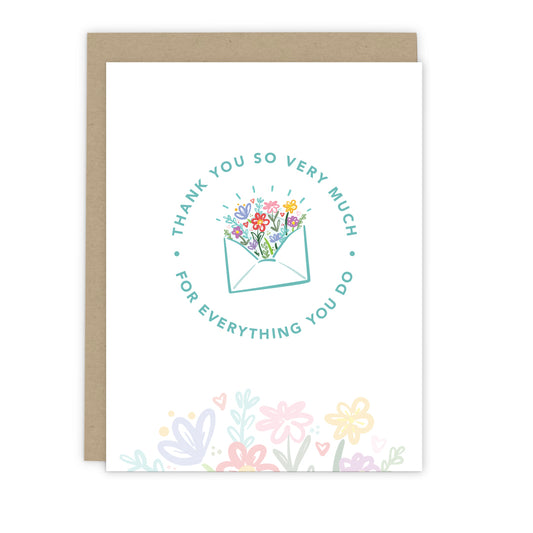 Floral Envelope Thank You Card