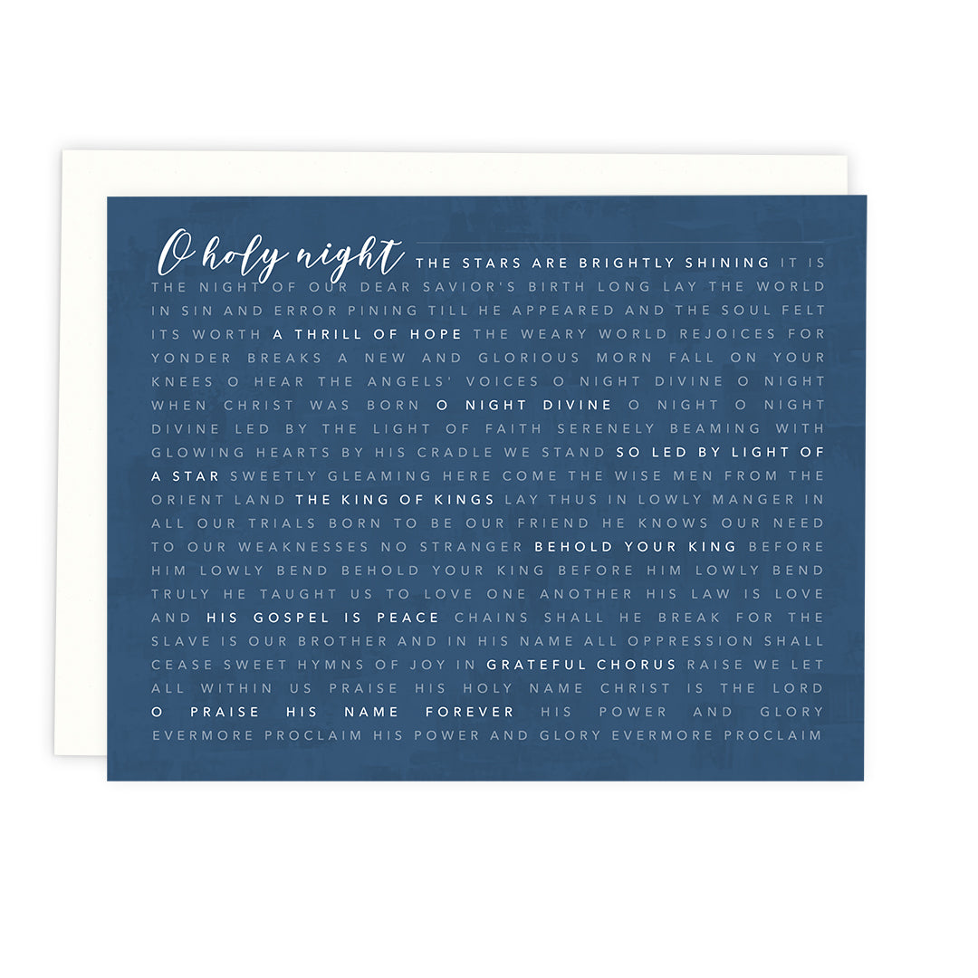 O Holy Night Lyrics Christmas Card  Holiday Greeting Cards by 7th & Palm –  7th & Palm, LLC