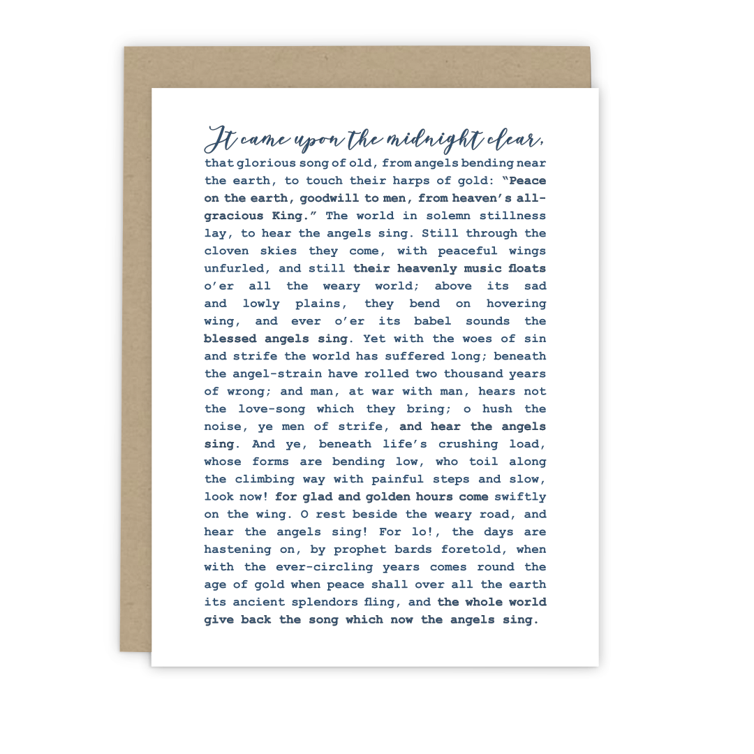 It Came Upon the Midnight Clear Lyrics Christmas Cards: Boxed Set