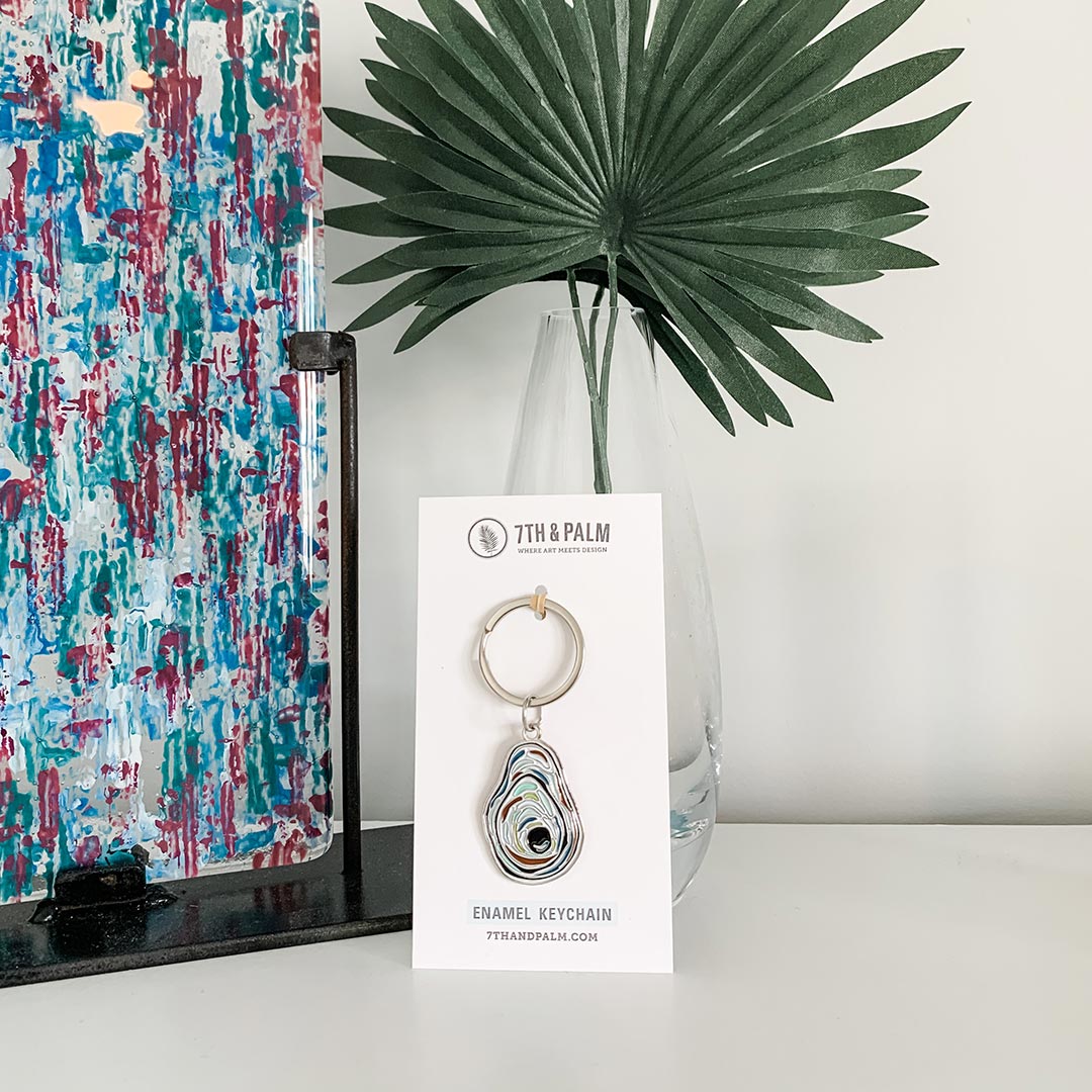 Oyster Shell Enamel Keychain