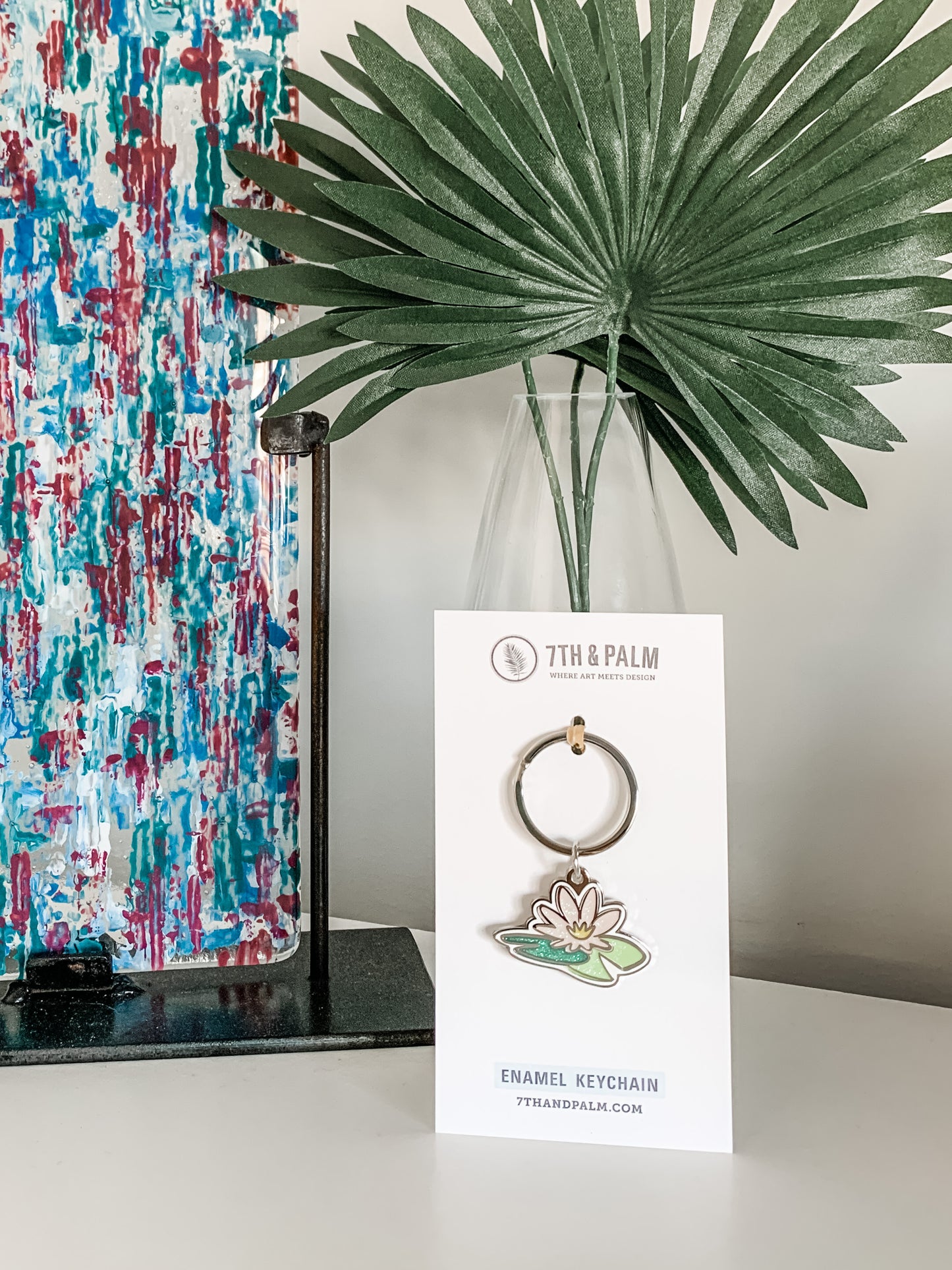 Water Lily Enamel Keychain