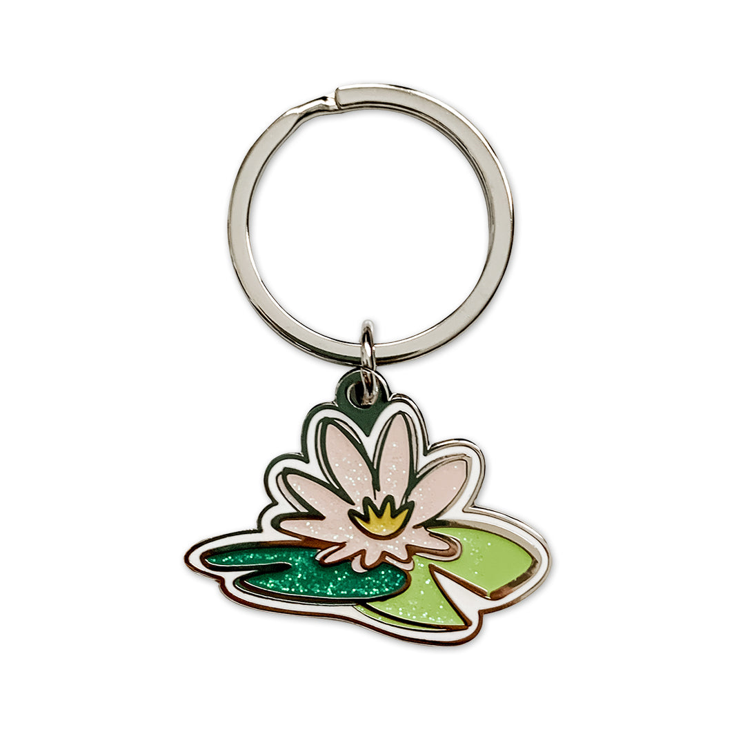 lily flower keychain Water Lily Enamel Keychain
