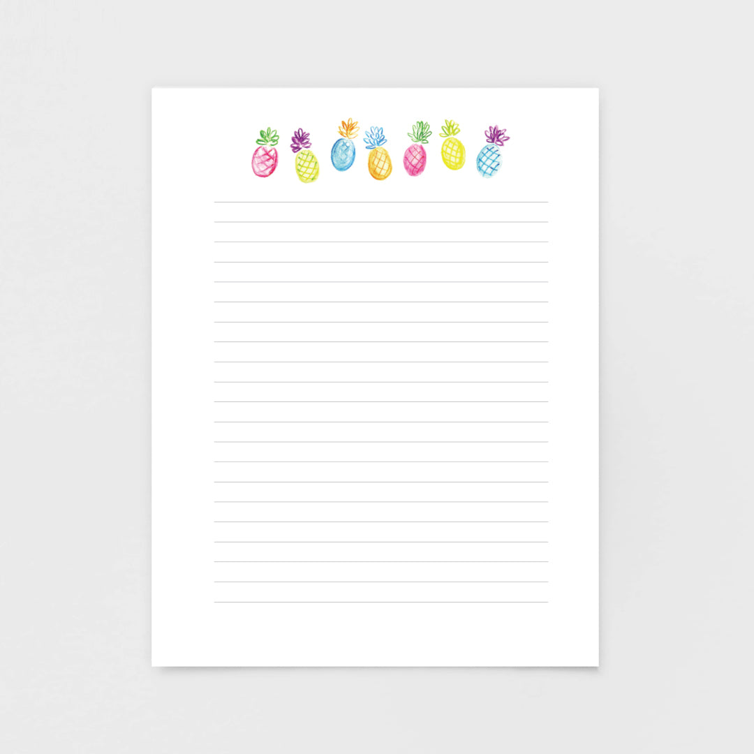 Watercolor Pineapples Notepad - Luxe Paper Goods from 7th & Palm