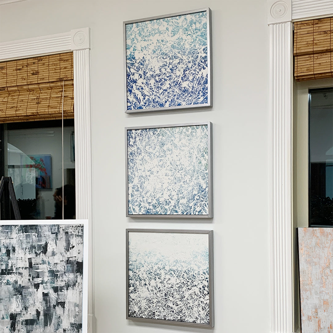 Molto Espressivo, triptych, set of three 18x18" pieces