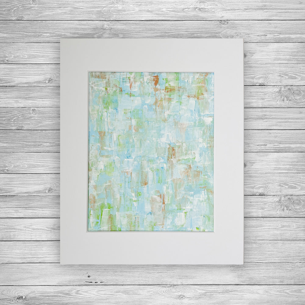 "Ebb & Flow" Matted Acrylic Painting, 8x10"