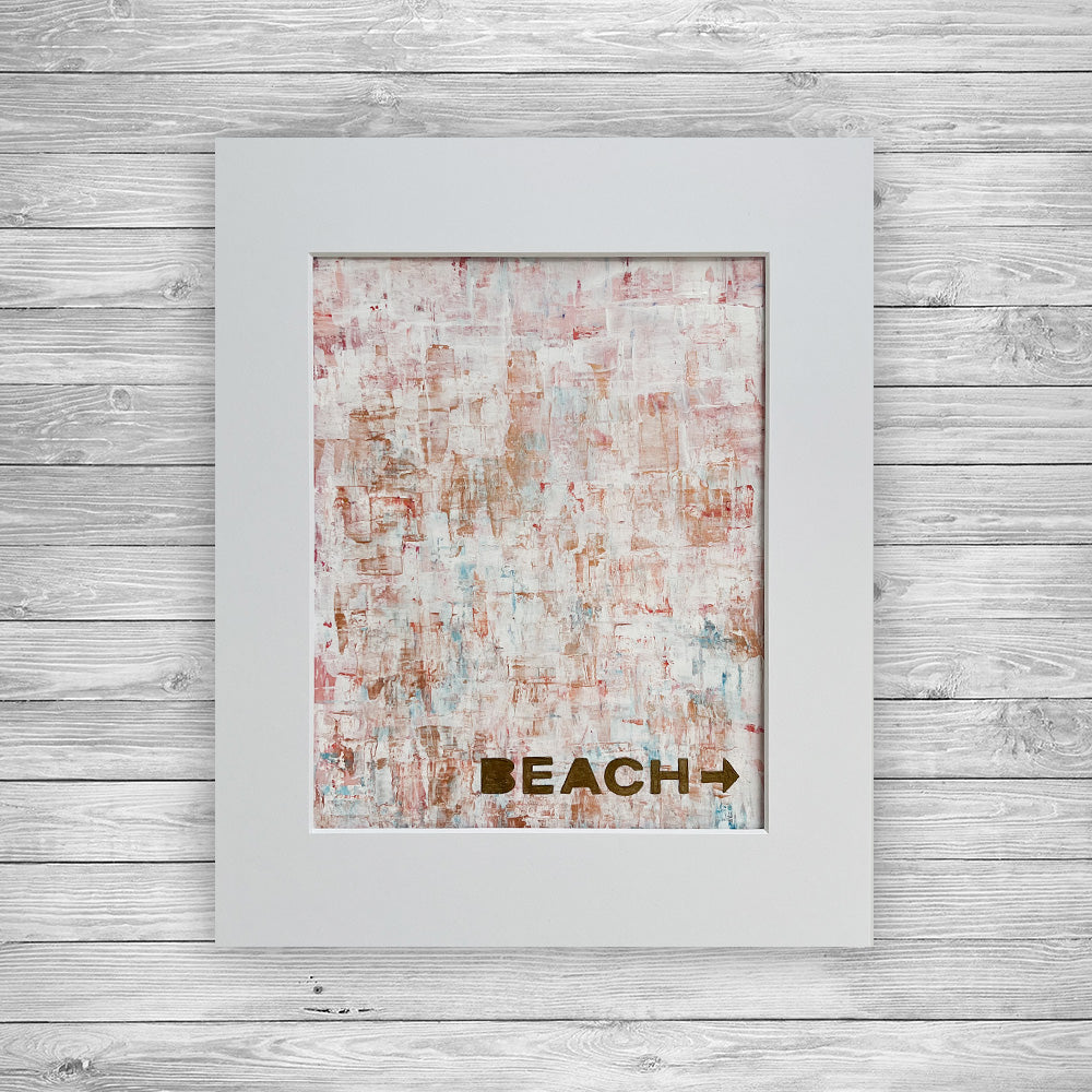 "To the Beach" Matted Acrylic Painting, 8x10"