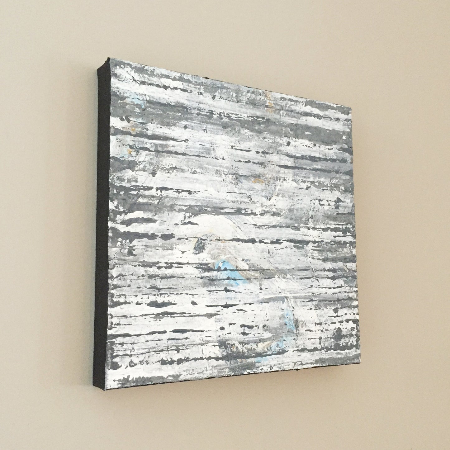 Oyster Slate 12x12 Abstract Acrylic Painting by Andrea Smith