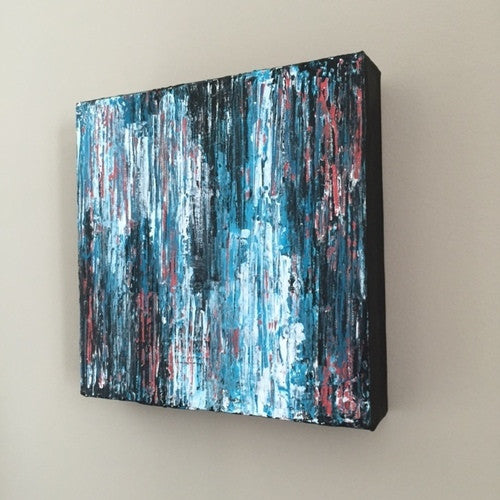 Rush 8x8 Abstract Acrylic Painting by Andrea Smith