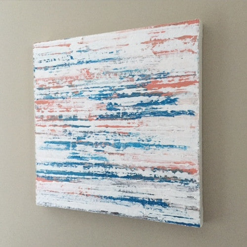 Weathered 20x20" Abstract Mixed Media Painting - Original Art by Andrea Smith