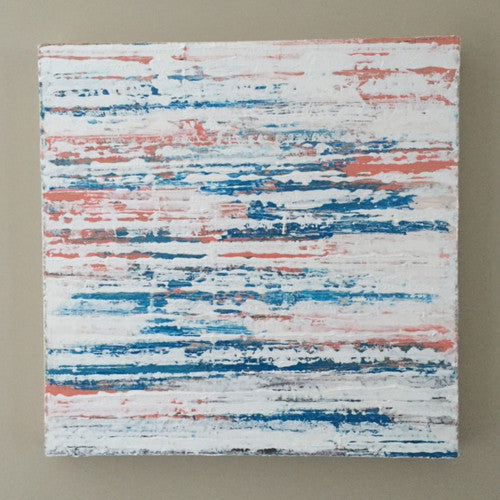 Weathered 20x20" Abstract Mixed Media Painting - Original Art by Andrea Smith