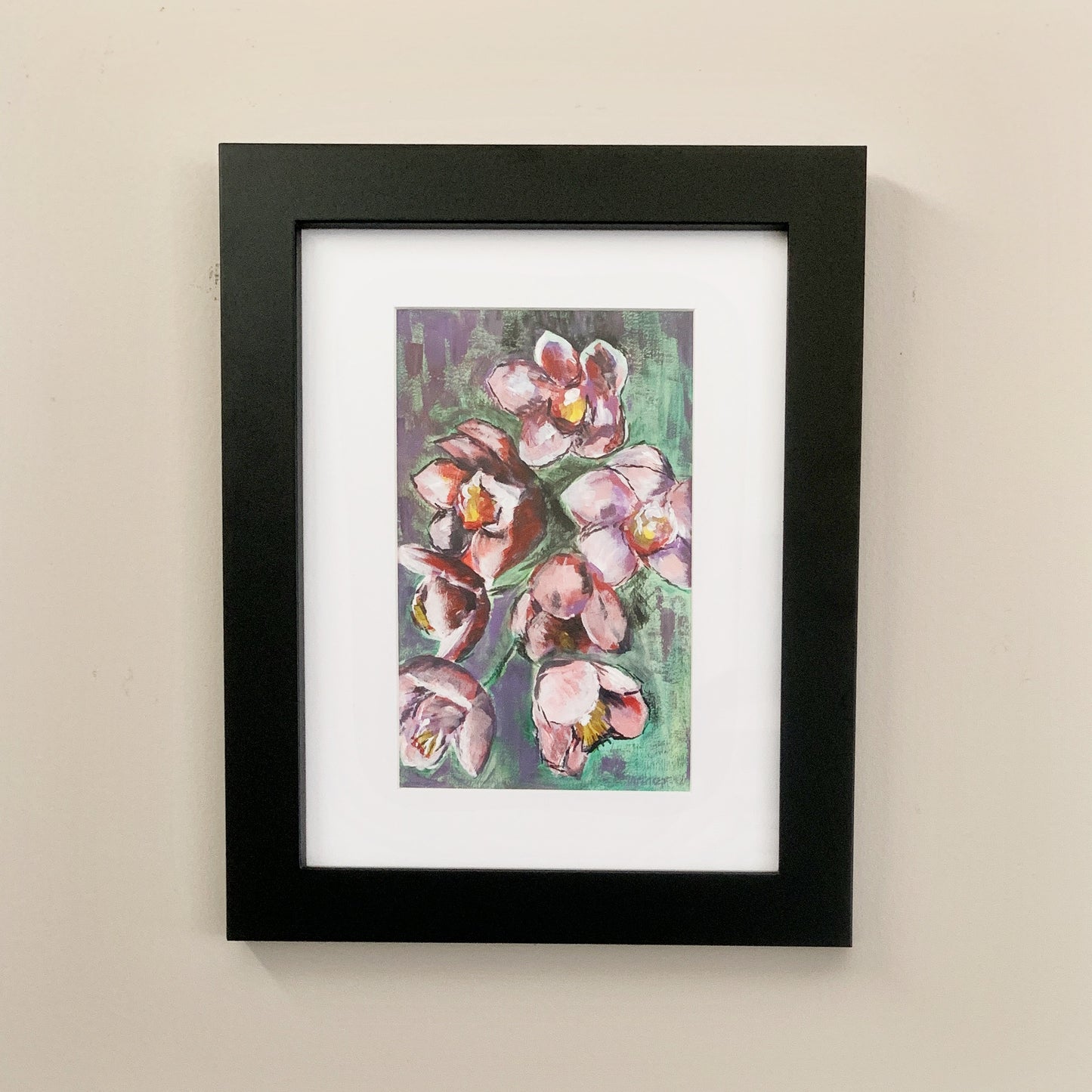 Orchid, 5x8" Acrylic Painting - Original Art by Andrea Smith