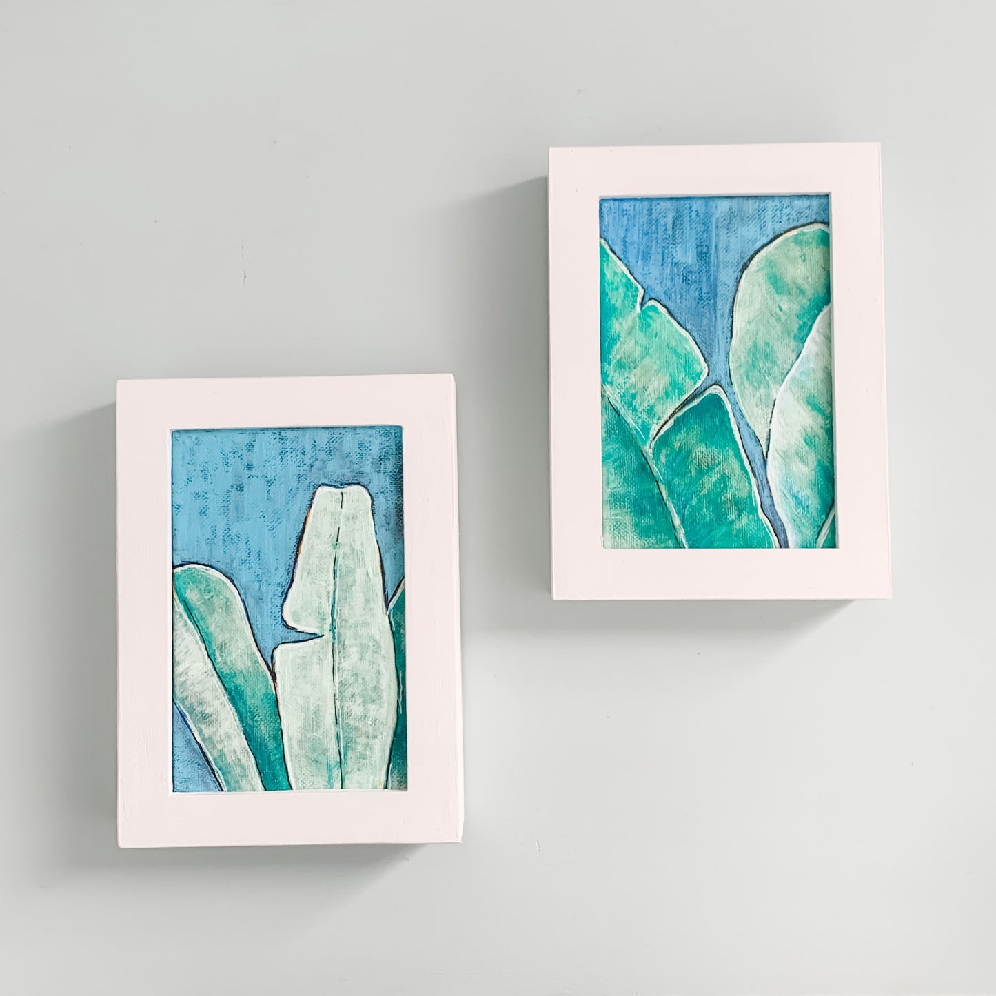 Banana Palms Duo, 4x6" each