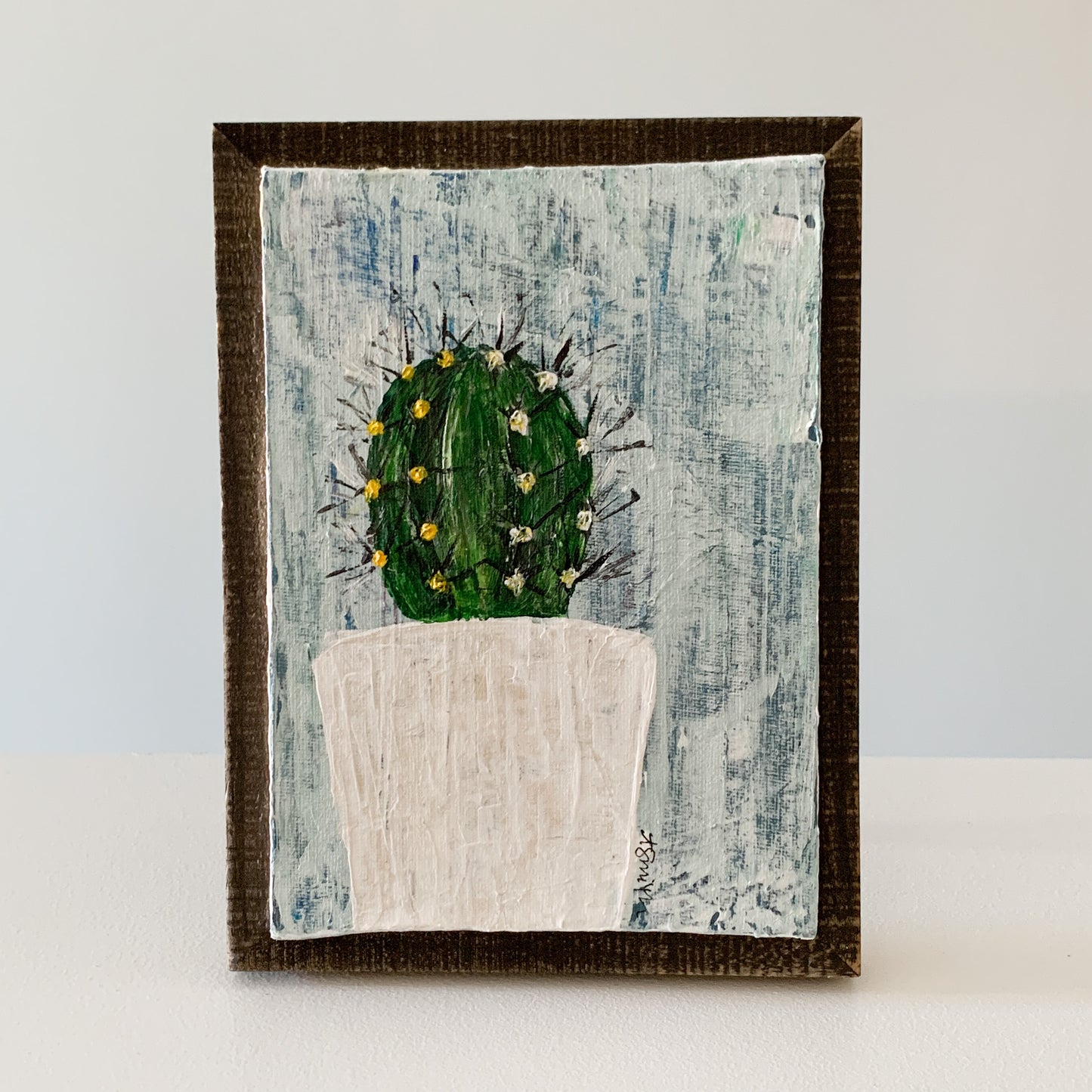 Cactus Duo Acrylic Paintings, 5x7"