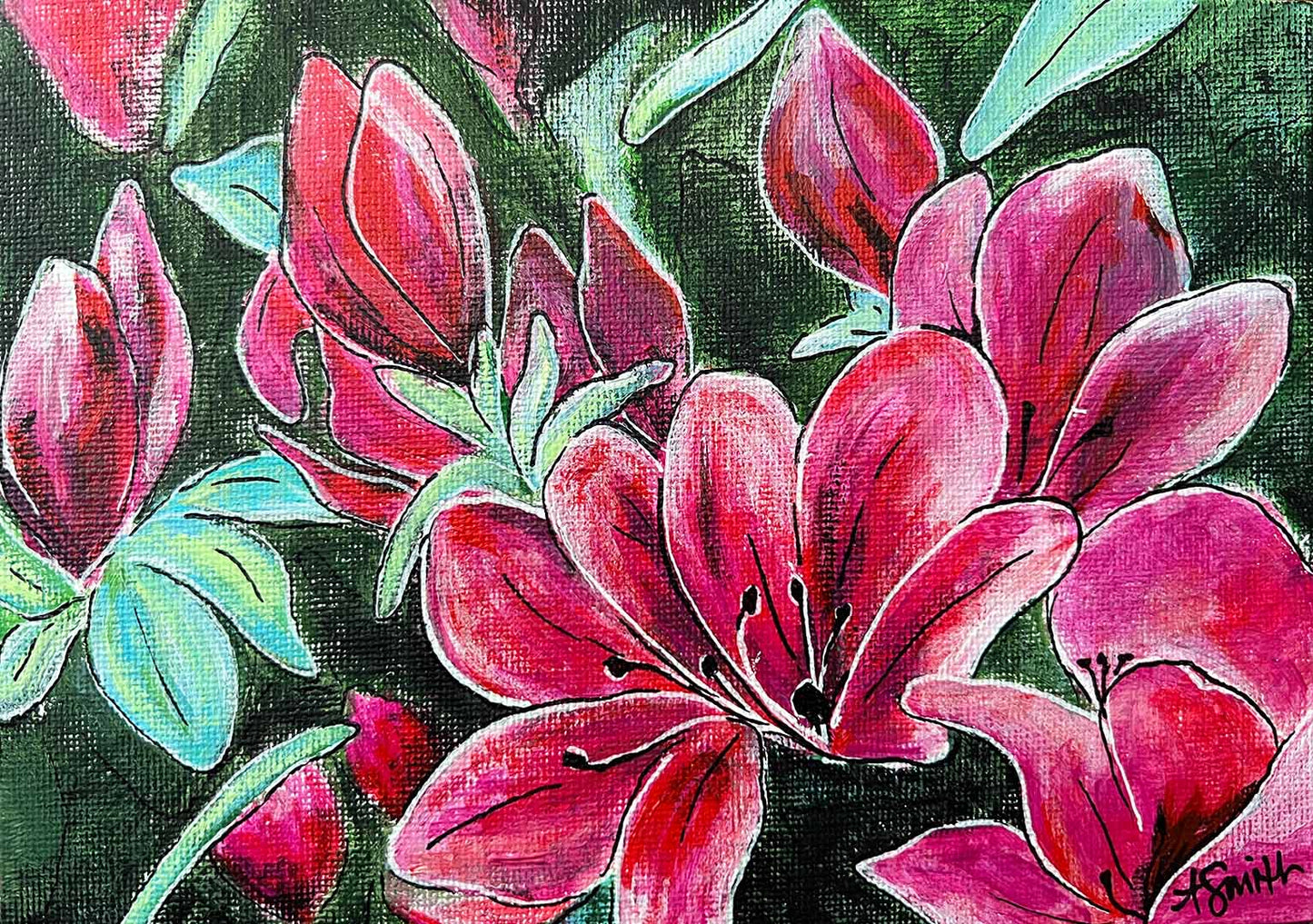 Azaleas II, 5x7"