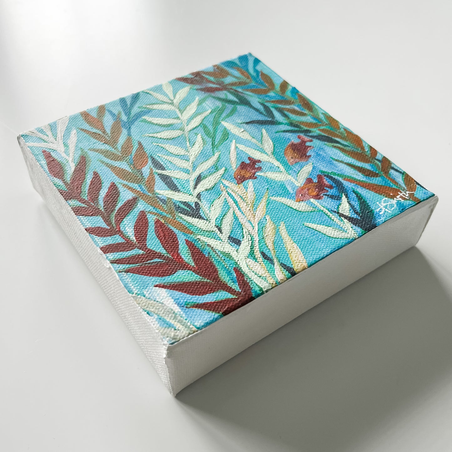 Reef Acrylic Painting, 6x6"