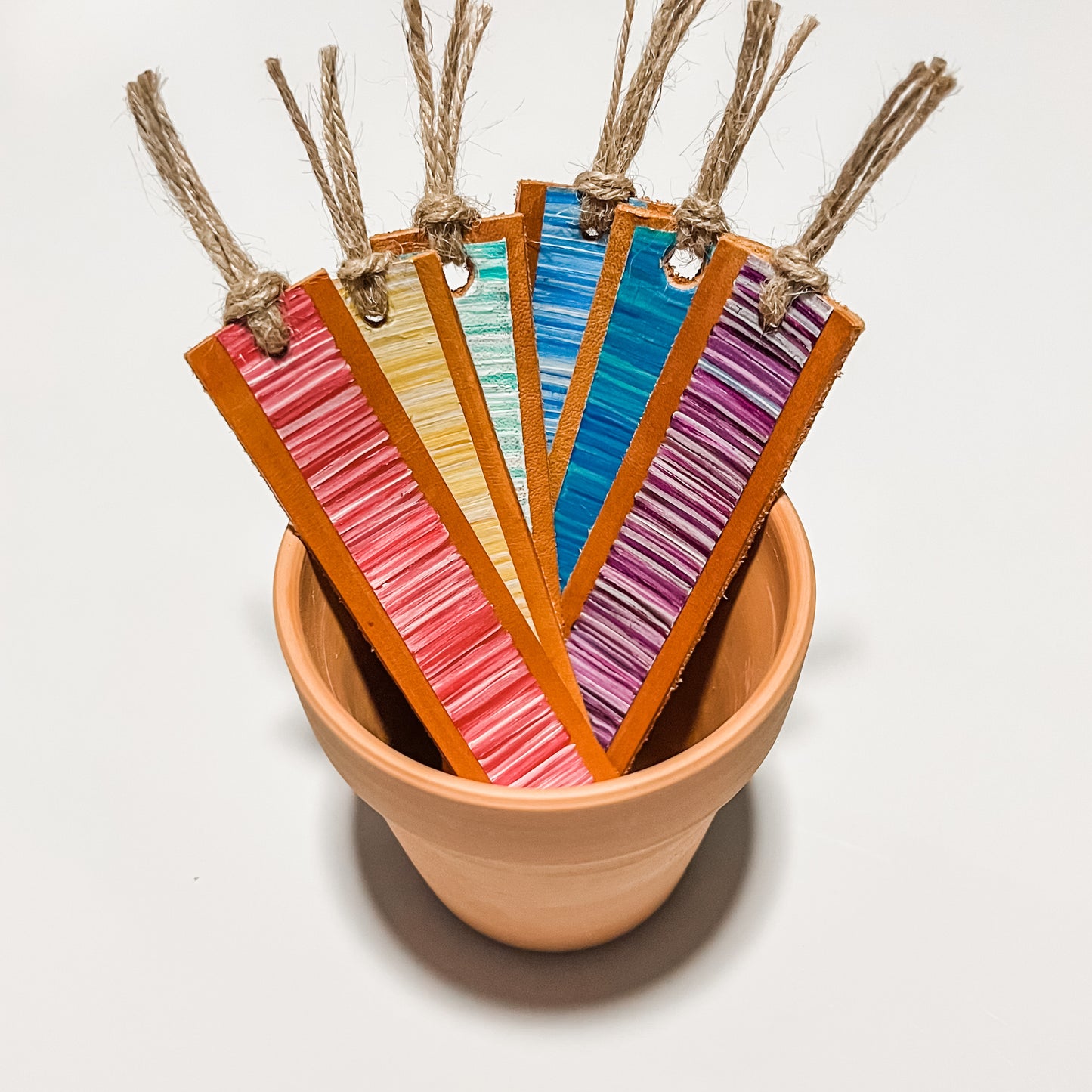 Hand-Painted Leather Bookmark