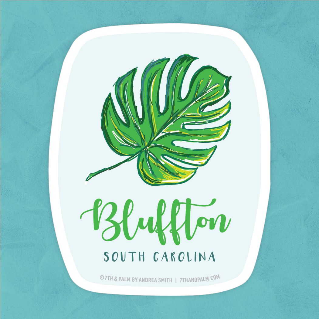 Bluffton Monstera Leaf Sticker