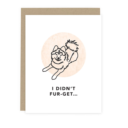 I Didn't Fur-Get Card - Pet Lover Greeting Card