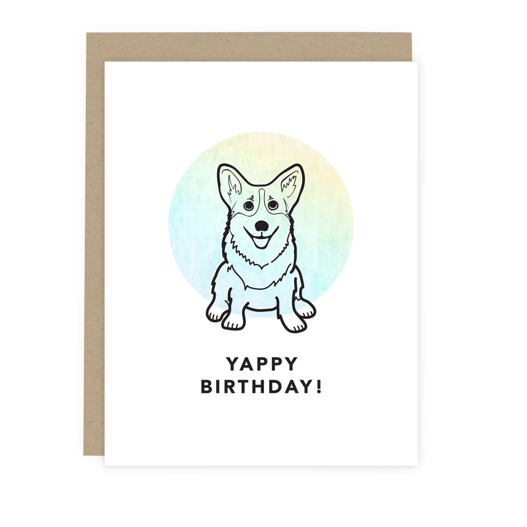 Yappy Birthday Corgi Card - Pet Lover Greeting Card