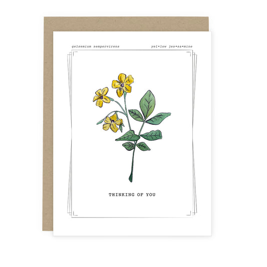 Yellow Jessamine Thinking Of You Card