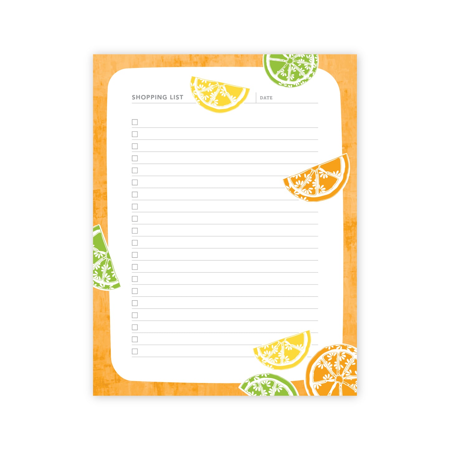 Citrus Bloom Shopping List Notepad