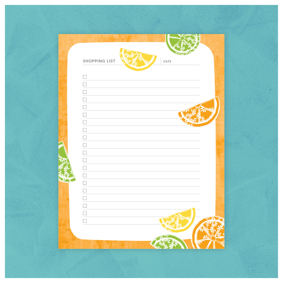 Citrus Bloom Shopping List Notepad